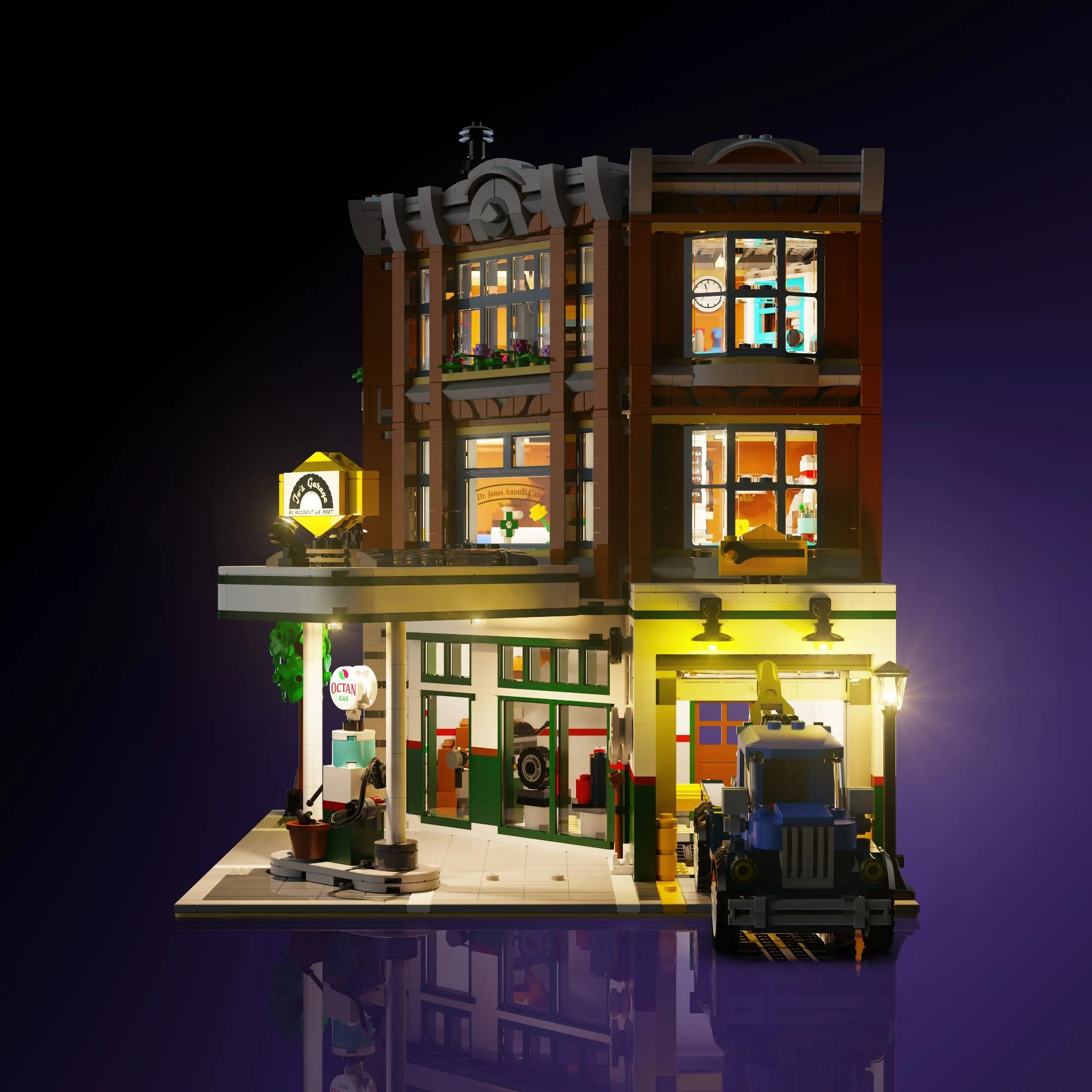 Light Kit for LEGO® Corner Garage #10264 - Image 3